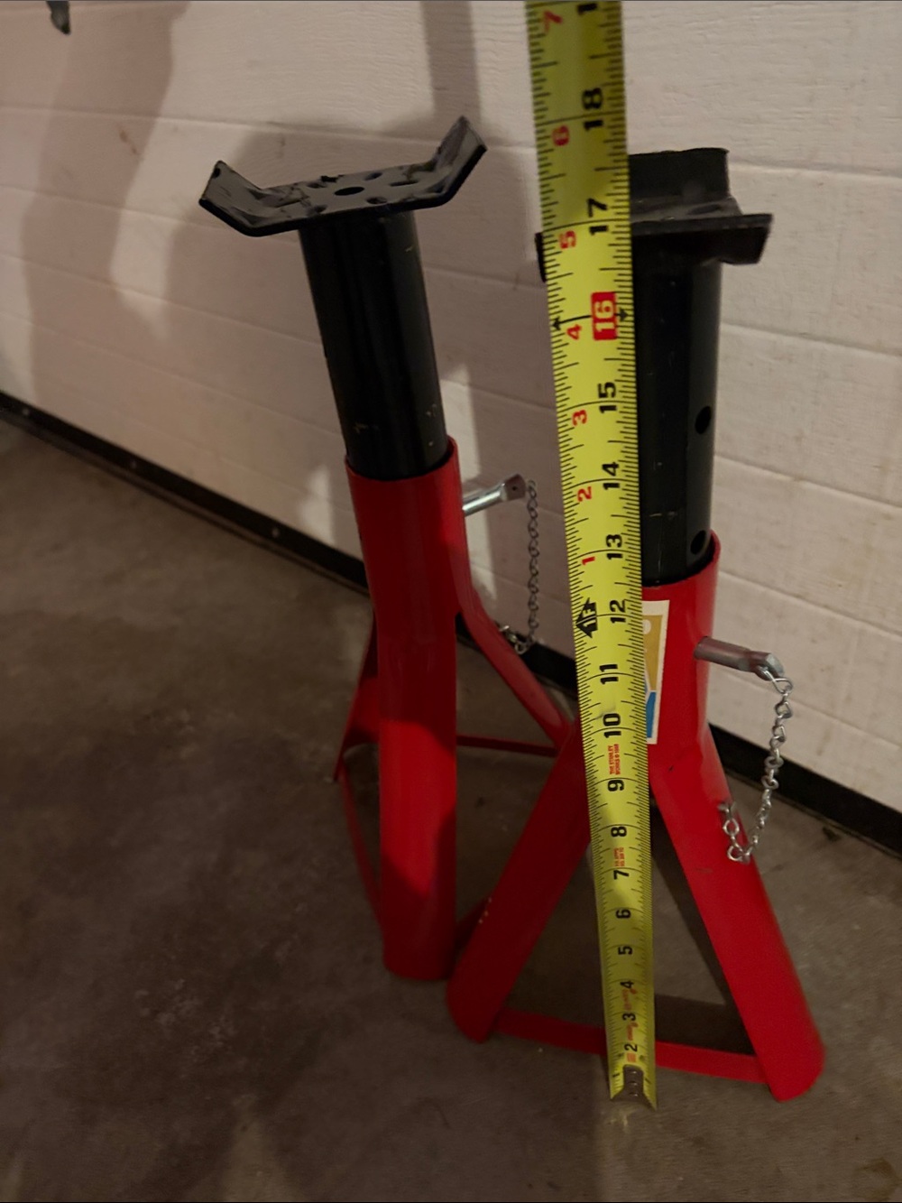 Red Adjustable Steel Jack Stands - Pair